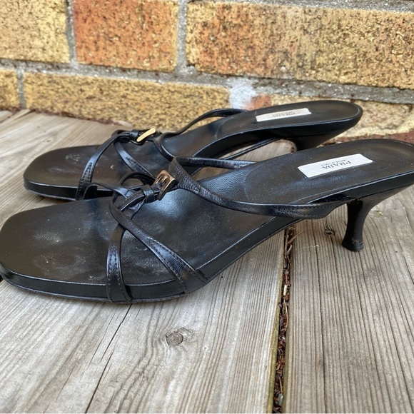 Vintage Prada Sling Back Heels Calzature Donna Black Size 36 - Picture 6 of 11